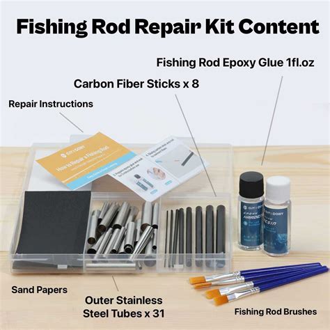 fishing rod repair kit|Fishing Rod Repair Kit Complete,Full Supplies with Glue for .